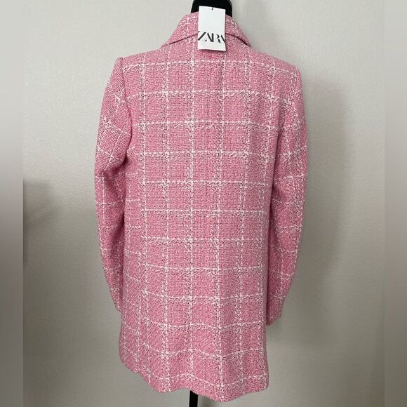 NWT Zara Textured Plaid Coat - Picture 11 of 15